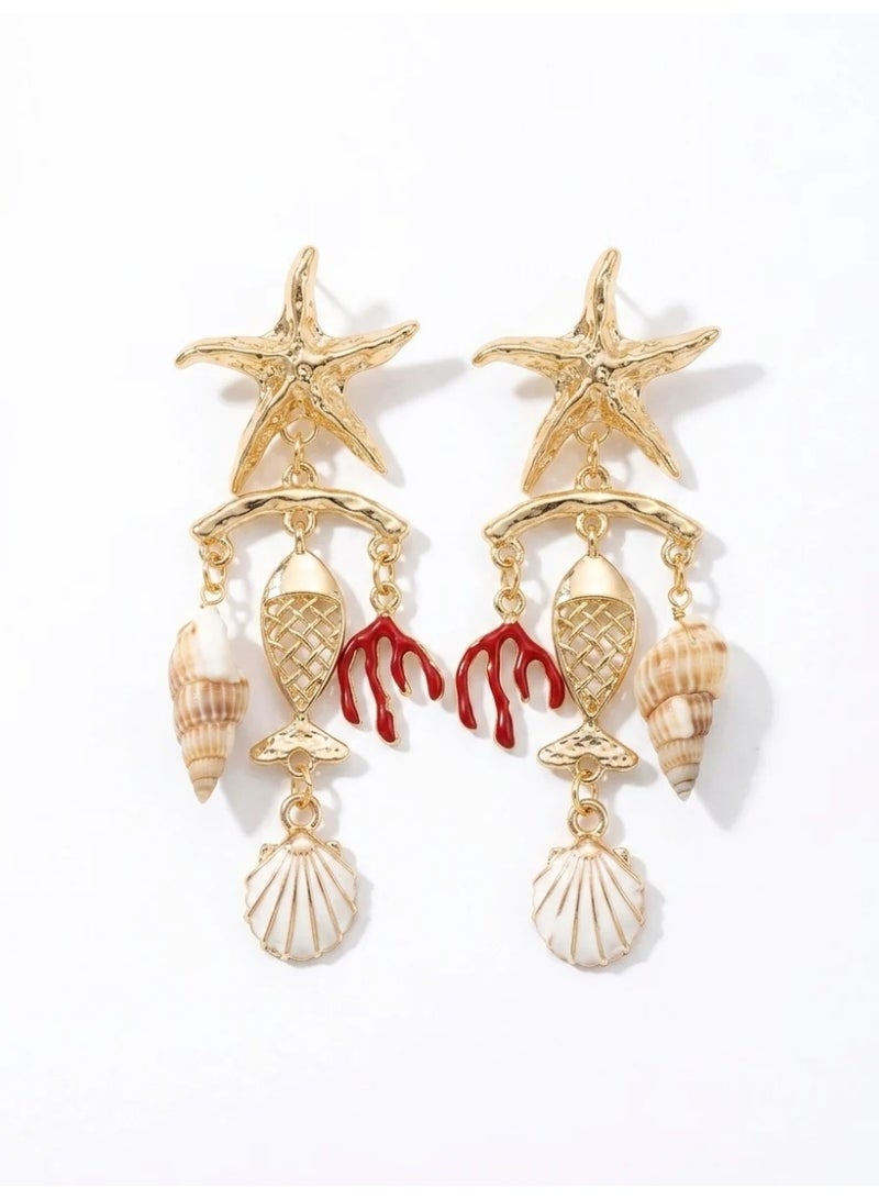 Urban Jewel Summer Shells Dangle Earrings 2.0 - Image 1