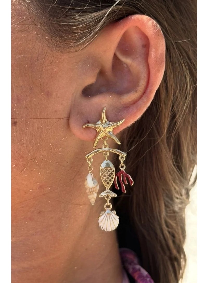 Urban Jewel Summer Shells Dangle Earrings 2.0 - Image 2