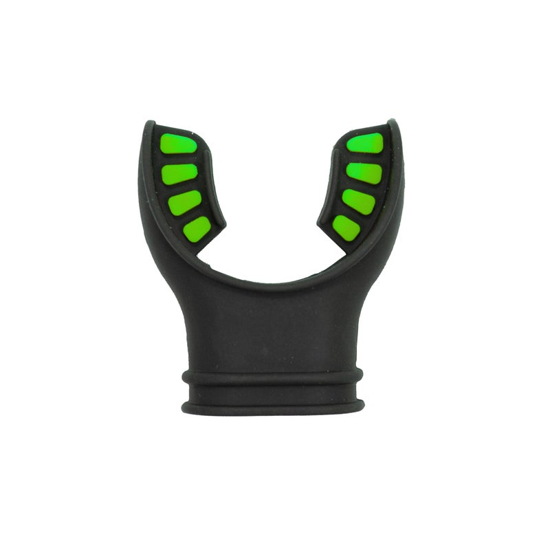 Scuba Choice Ultra Black Silicone Mouthpiece with Regulator Tie - Comfortable, Durable, Compatible - Fits Most Regulators & Snorkels for Diving and Snorkeling (Green) - Image 1