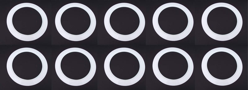 JSP Manufacturing 10 Pack-White Light Trim Ring Recessed Can 6" Inch Over Size Oversized Lighting Fixture - Image 1