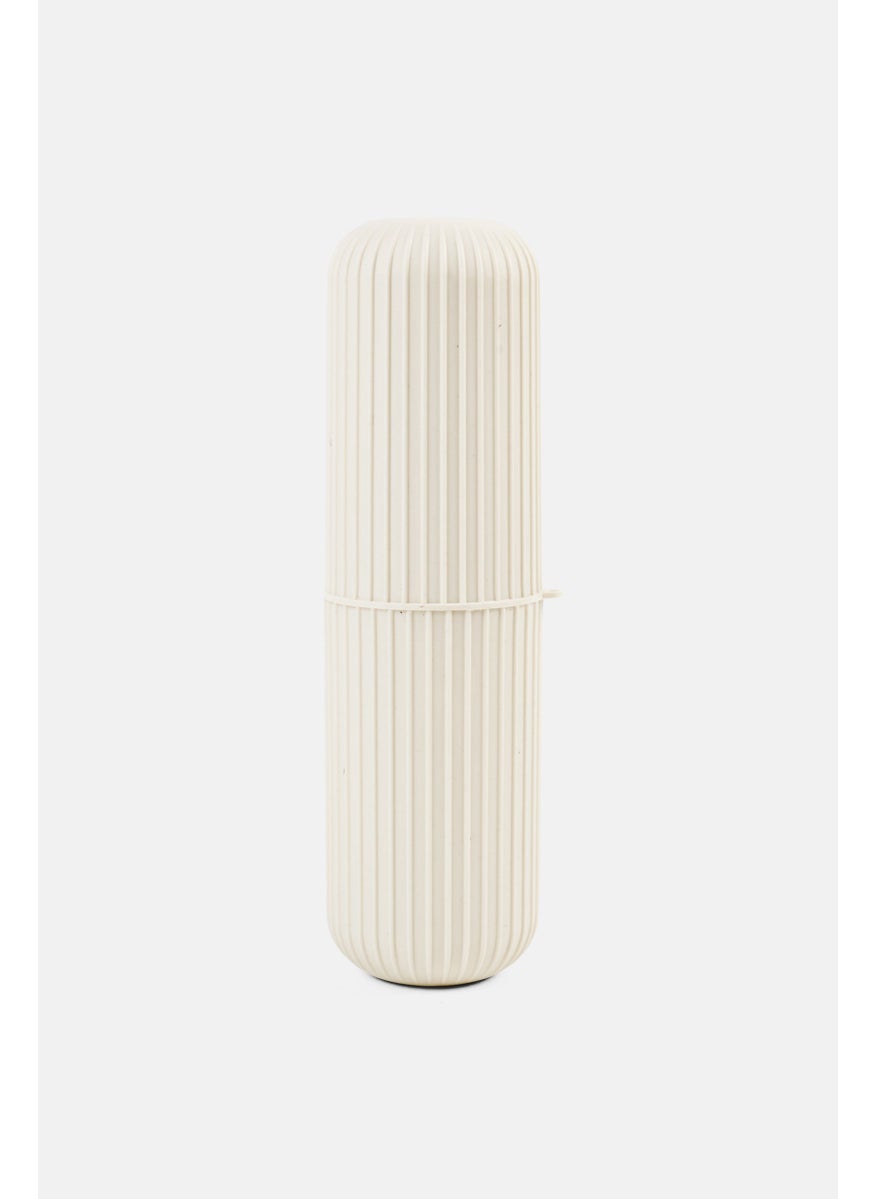 YOTO - Travel Stripe Toothbrush Box, White - Image 1