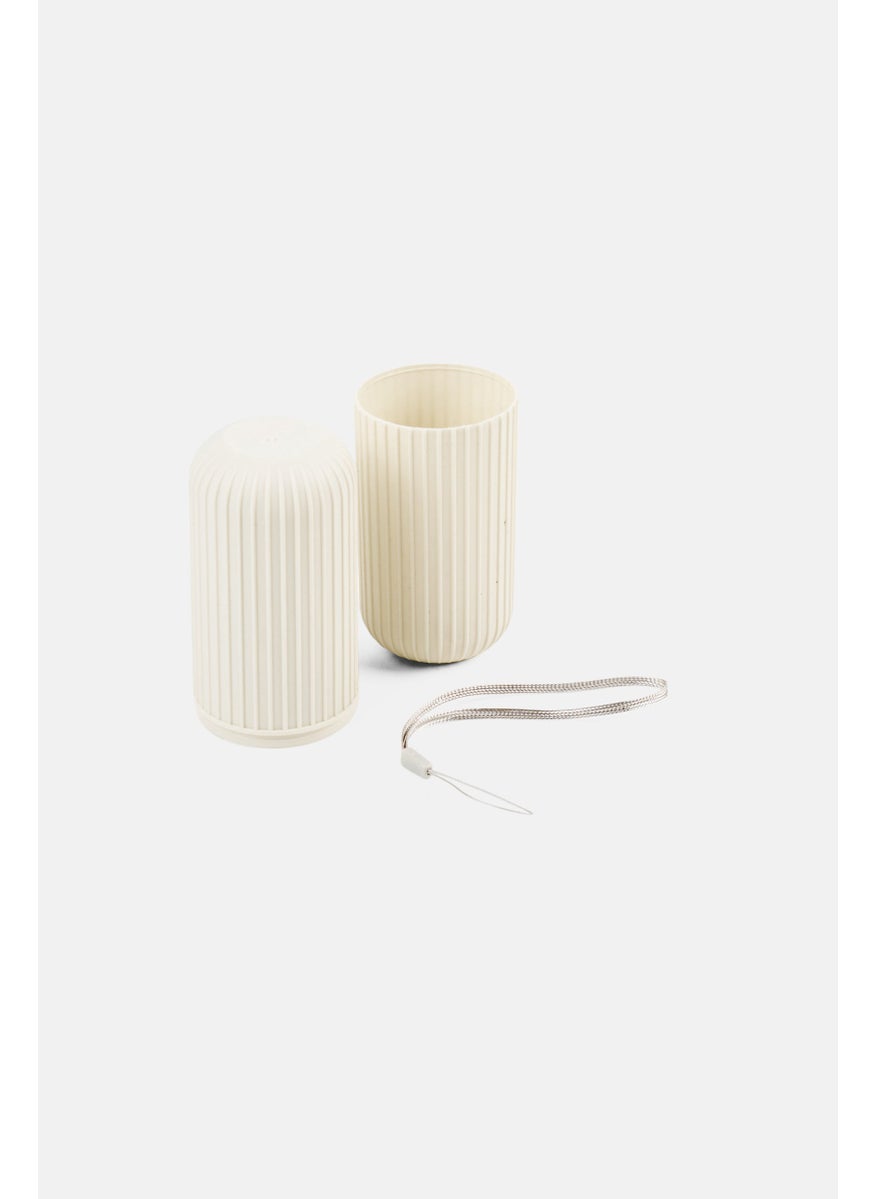 YOTO - Travel Stripe Toothbrush Box, White - Image 1