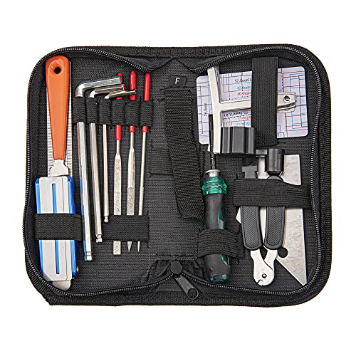 Yootones 25Pcs Yootones Guitar Repairing Maintenance Tool with Kit String Action Ruler Gauge Measuring Tool Hex Wrench Set Files Fingerboard Guard Understring Radius Gauges Guitar Fret Rocker Leveling - Image 1