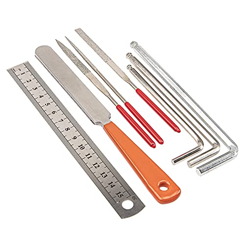 Yootones 25Pcs Yootones Guitar Repairing Maintenance Tool with Kit String Action Ruler Gauge Measuring Tool Hex Wrench Set Files Fingerboard Guard Understring Radius Gauges Guitar Fret Rocker Leveling - Image 3