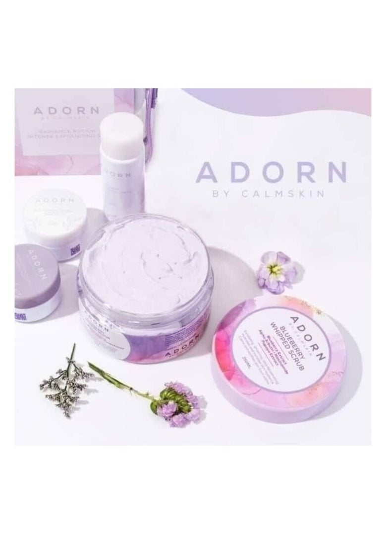 Blueberry Whipped Scrub for Body Whitening, Enriched with Blueberry Extract, Alpha Arbutin, Niacinamide, and Papaya Extract for Exfoliation, Whitening, Rejuvenation and Hydration, 250ml.