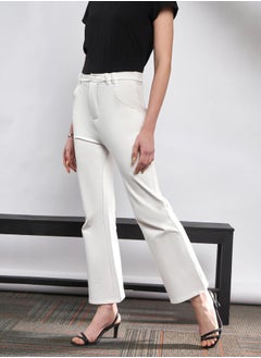 SASSAFRAS Solid Knit Bell Bottom Pants by Styli  - Image 3