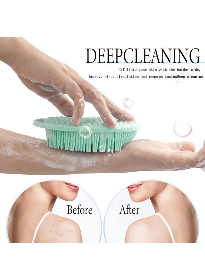 PQRUU 3 Pack Silicone Body Scrubber, Exfoliating Body Scrubber, Soft Silicone Loofah, Body Scrubber Fit for Sensitive and All Kinds of Skin, Clean and Sanitary Rapid Foaming - Image 5