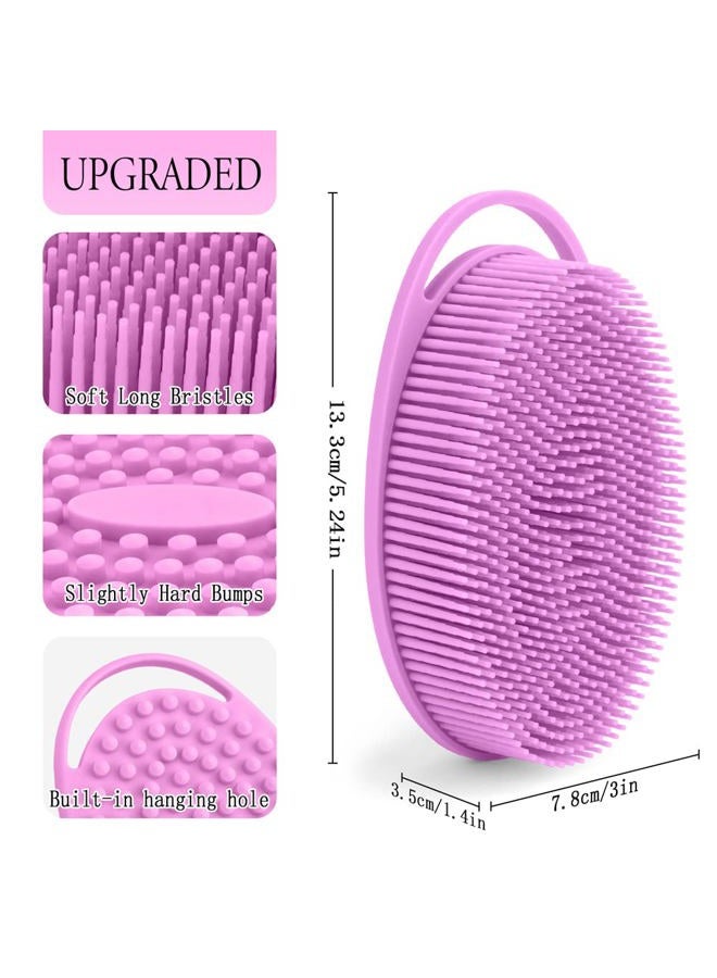 PQRUU 3 Pack Silicone Body Scrubber, Exfoliating Body Scrubber, Soft Silicone Loofah, Body Scrubber Fit for Sensitive and All Kinds of Skin, Clean and Sanitary Rapid Foaming - Image 3