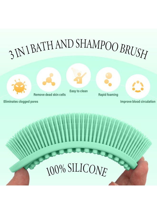 PQRUU 3 Pack Silicone Body Scrubber, Exfoliating Body Scrubber, Soft Silicone Loofah, Body Scrubber Fit for Sensitive and All Kinds of Skin, Clean and Sanitary Rapid Foaming - Image 2