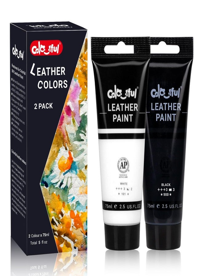 Colorful 75ml leather paint-black+white - Image 1