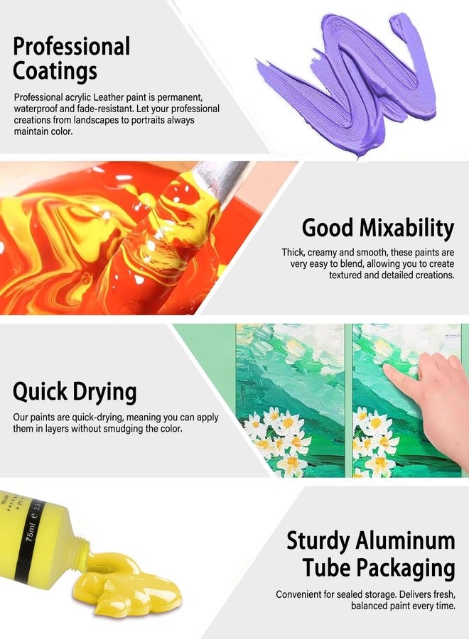 Colorful 75ml leather paint-black+white - Image 3