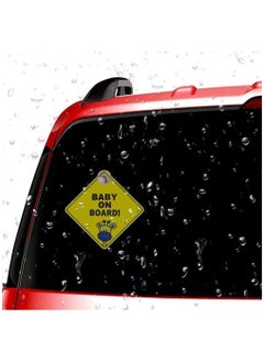Rubik 2 Pack Baby on Board Car Sign, Reflective Kids Safety Warning Signs with Suction Cup for Vehicle Car Rear Window (12x12cm)  - Image 3