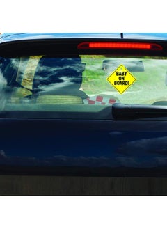 2 Pack Baby on Board Car Sign, Reflective Kids Safety Warning Signs with Suction Cup for Vehicle Car Rear Window (12x12cm) - pzsku/ZC46A6EB769BA5FD7AEACZ/45/_/1708950312/154e71cb-e4ce-4fac-a8bf-44e74682d2d5