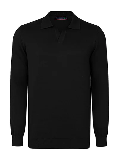 FELIX HARDY Polo collar long sleeve jumper