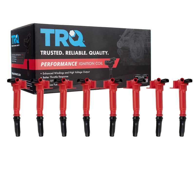 TRQ Ignition Coil Set Compatible with 2017 Ford E350 E450 20102014 F150 F250 F350 Super Duty