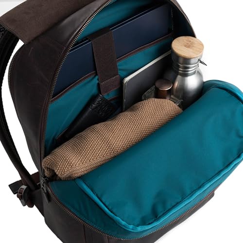 VELEZ Leather Backpack for Men & Women, Classic Dark Brown - Handcrafted Top Grain Leather vintage backpack with 17-Inch Laptop Sleeve - Lightweight, Stylish & Durable for Business, Travel & Everyday Use - Image 2