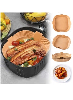 KASTWAVE Air Fryer Disposable Paper Liners, Square Cooking Paper, Non-Stick, Baking Roasting Food Grade Paper for Microwave Oven, Water-proof, Oil-proof, Frying Pan (50PCS 7.9Inch Natural)  - Image 3