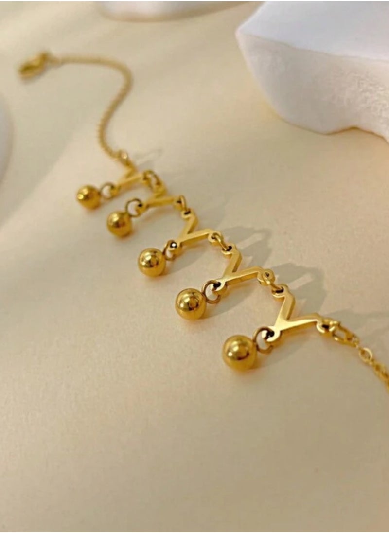 sixtyfour - 18k Gold Plated Stainless Steel Anklet - Image 1