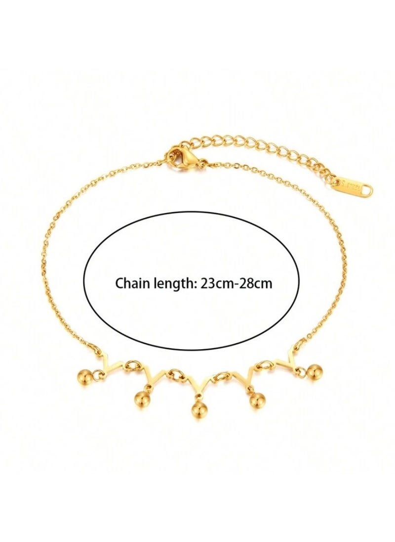 sixtyfour - 18k Gold Plated Stainless Steel Anklet - Image 1