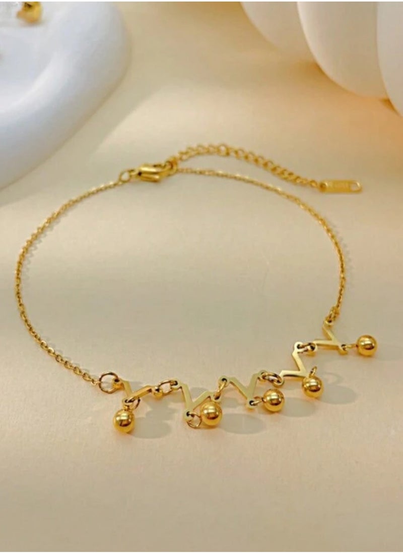 sixtyfour - 18k Gold Plated Stainless Steel Anklet - Image 1