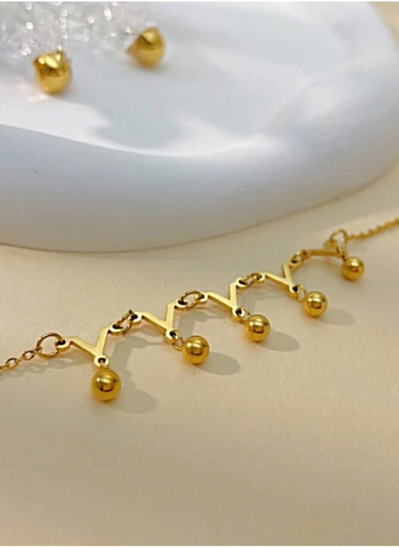 sixtyfour - 18k Gold Plated Stainless Steel Anklet - Image 1
