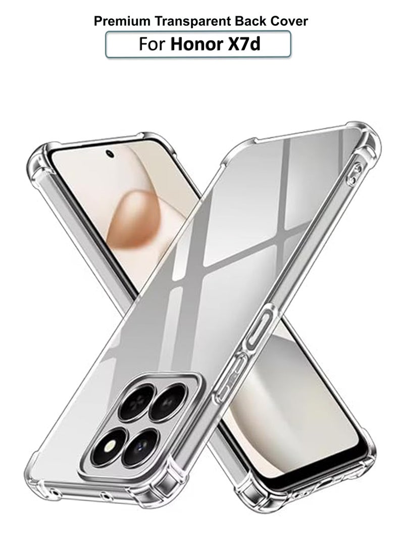 GMATE Honor X7d - Ultra Clear Flexible Shockproof Silicone  Back Cover With Raised Edge Bumps Protection - Transparent - Image 1