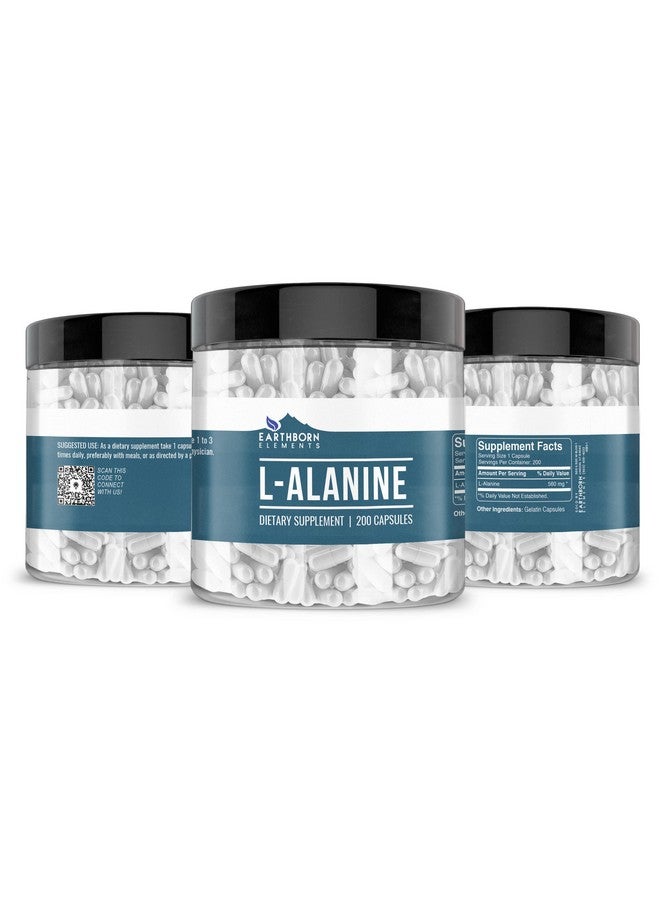 Earthborn Elements L-Alanine 200 Capsules, Pure & Undiluted, No Additives - Image 2