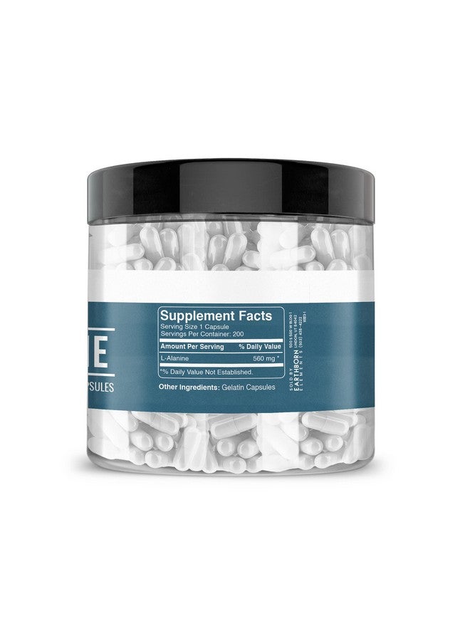 Earthborn Elements L-Alanine 200 Capsules, Pure & Undiluted, No Additives - Image 4