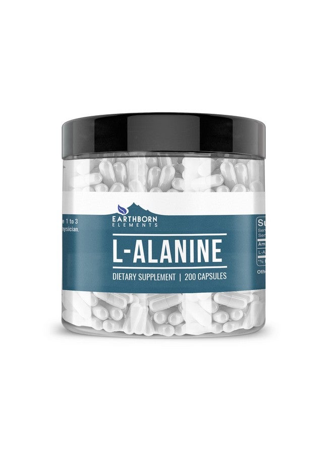Earthborn Elements L-Alanine 200 Capsules, Pure & Undiluted, No Additives - Image 1