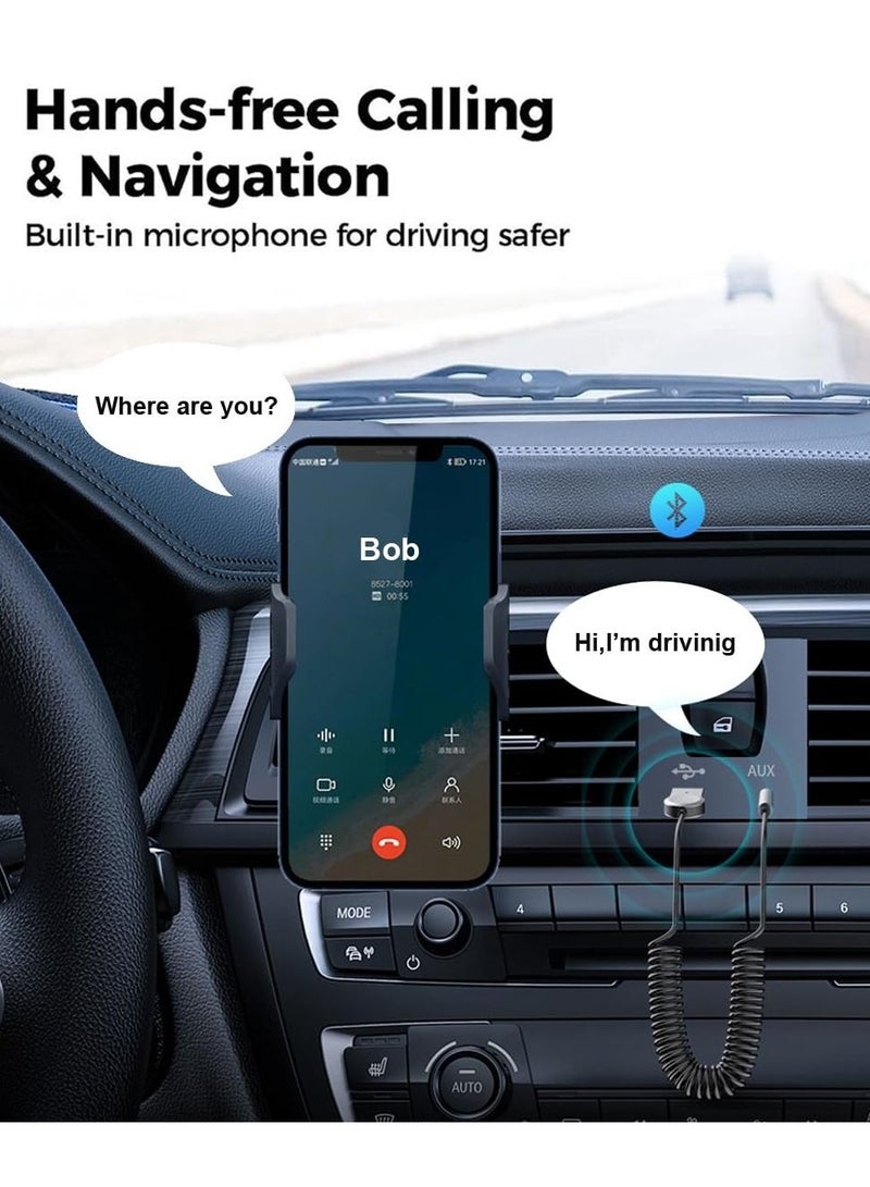 Captaintech Aux to Bluetooth 5.1 Adapter, High Resolution Wireless Audio Bluetooth 5.1 Adapter with Audiophile USB DAC 3.5mm AUX for Car/Home Stereo Hi Res Music Streaming, No Charging Needed - Image 3