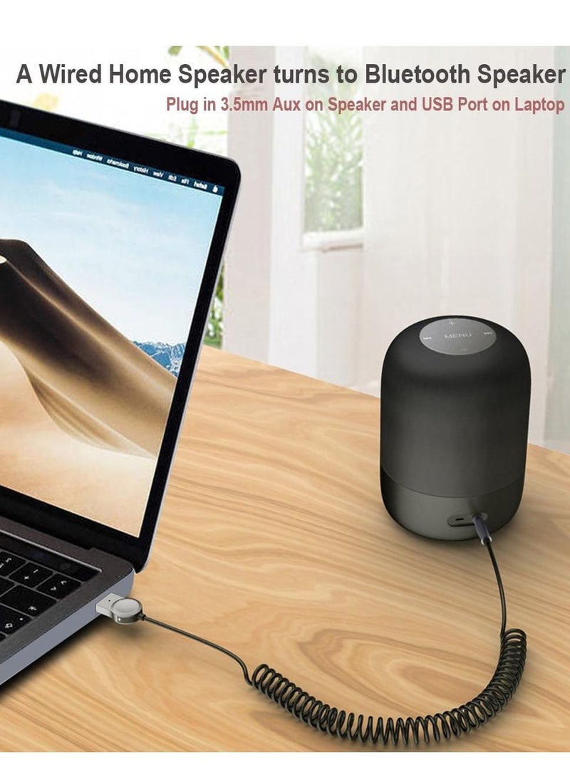 Captaintech Aux to Bluetooth 5.1 Adapter, High Resolution Wireless Audio Bluetooth 5.1 Adapter with Audiophile USB DAC 3.5mm AUX for Car/Home Stereo Hi Res Music Streaming, No Charging Needed - Image 5