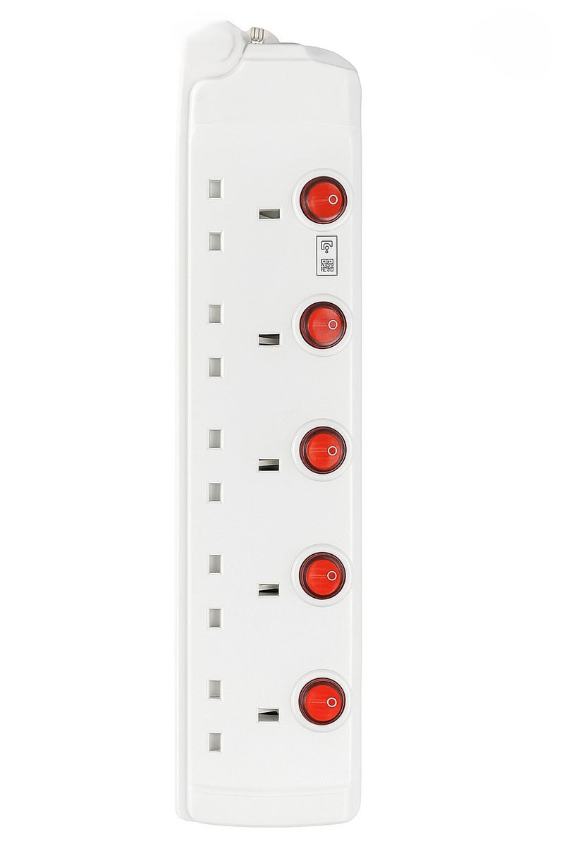 Hi Max Multiple Cord Extension Set, 5M Cable, Overload Protection, All Copper Wire, Heat Resistant 750°C, 2990W Power Capacity, Original SASO Certified (Model SH-31652) - Image 1