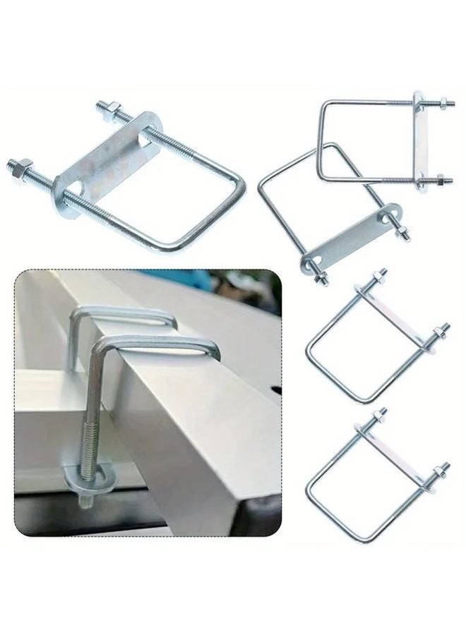 2 Sets M6x30x110mm Heavy Duty Right Angle U Bolt Square Clamp with Baffle - Image 3