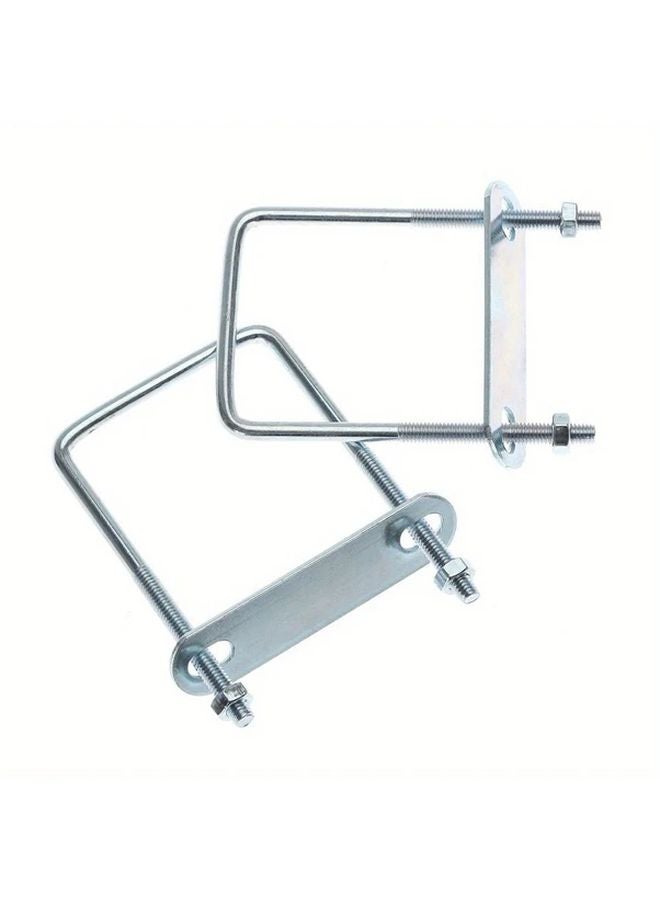 2 Sets M6x30x110mm Heavy Duty Right Angle U Bolt Square Clamp with Baffle - Image 5