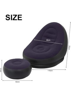 2 in 1 Inflatable Sofa Set Folding Portable Inflatable Lazy Flocked Recliner with Footrest Perfect for Pop Up Indoor and Outdoor Balcony Backyard Camping Picnic - pzsku/ZC46ABC9FED9E6F78F7E7Z/45/_/1733571619/96e2dd22-2eb4-48e9-9d07-aaa71f5d8804