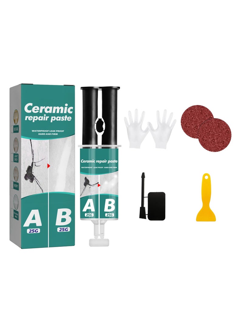 سيوسي Waterproof Tub and Tile Refinishing Kit - Ceramic Tile  Porcelain Repair Kit, AB Adhesive Glue for Porcelain, Acrylic, Fiberglass, Enamel, Ideal for Bathtub Repair and Tile Crack Repair - Image 1