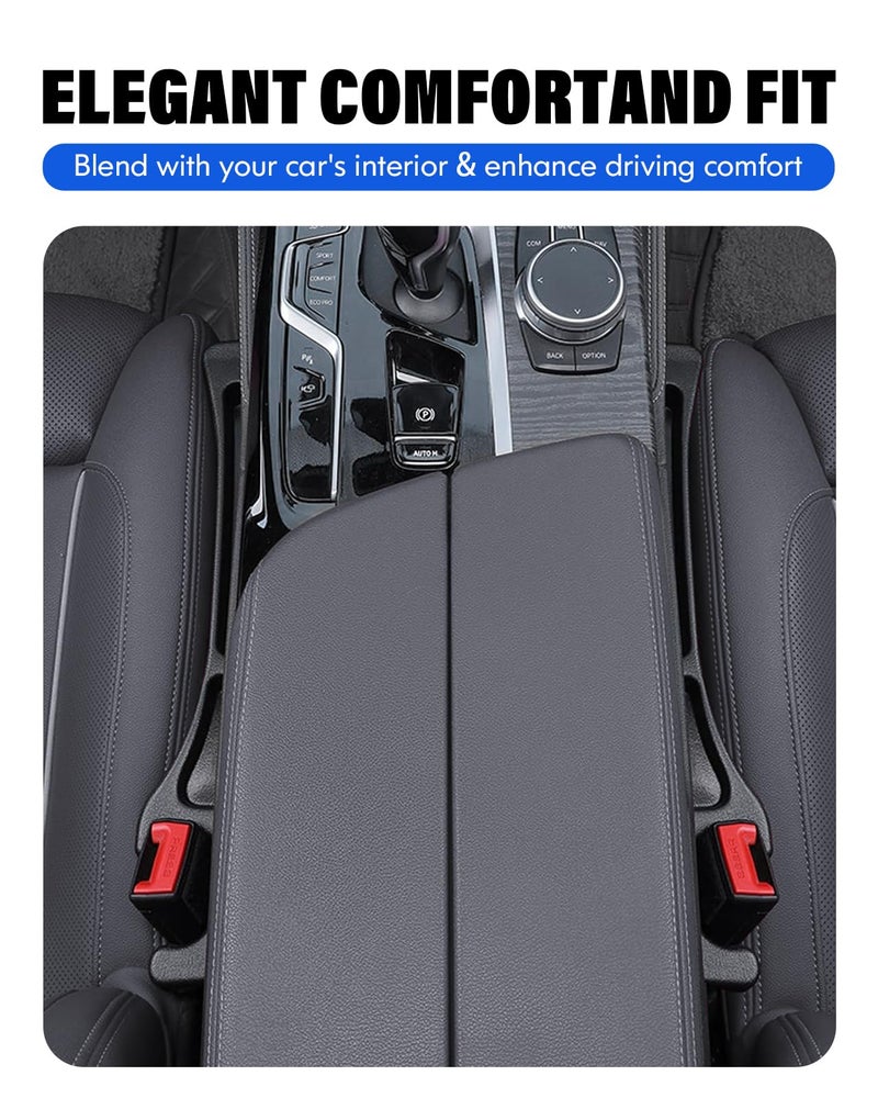 FOLUMAD Car Seat Gap Filler, 2 Pack No-Drop Seat Side Gap Seam Filler Organizer with Phone Holder, Universal Fit Fill The Gap Between Seat and Console, Perfect for Car SUV Truck Black - Image 4