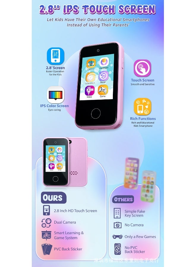 New Kids Camera Phone - 2.8 Inch IPS Smart Toy with 24MP HD Photo Capture - Image 3