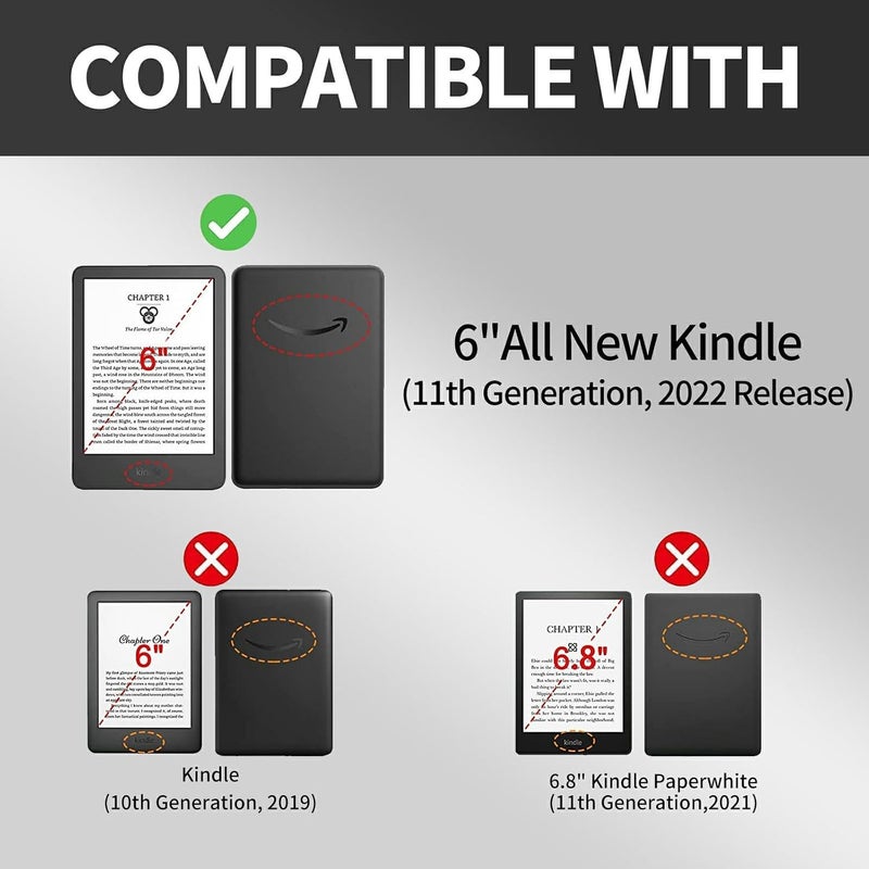 غلاف لجهاز Kindle Paperwhite مقاس 6.8 بوصة (الإصدار الحادي عشر-2021) وKindle Paperwhite Signature Edition، حامل ذكي واقي قابل للدوران 360 درجة لجهاز Kindle Paperwhite 2021، تصميم Dolphins Ocean - Image 3