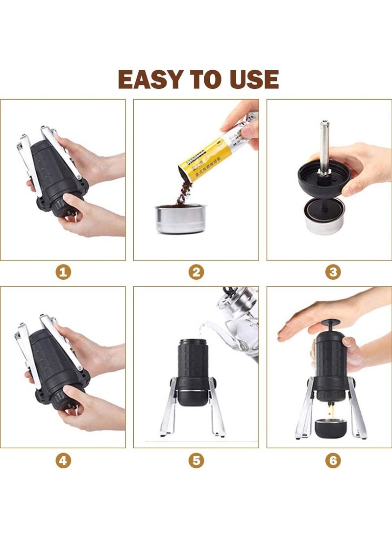 Generic - Portable Coffee Maker Specialty Portable Espresso Coffee Machine for Travel, Car Manually Coffee Maker, Camping Gadgets, Coffee Gifts for Coffee Lovers - Image 1
