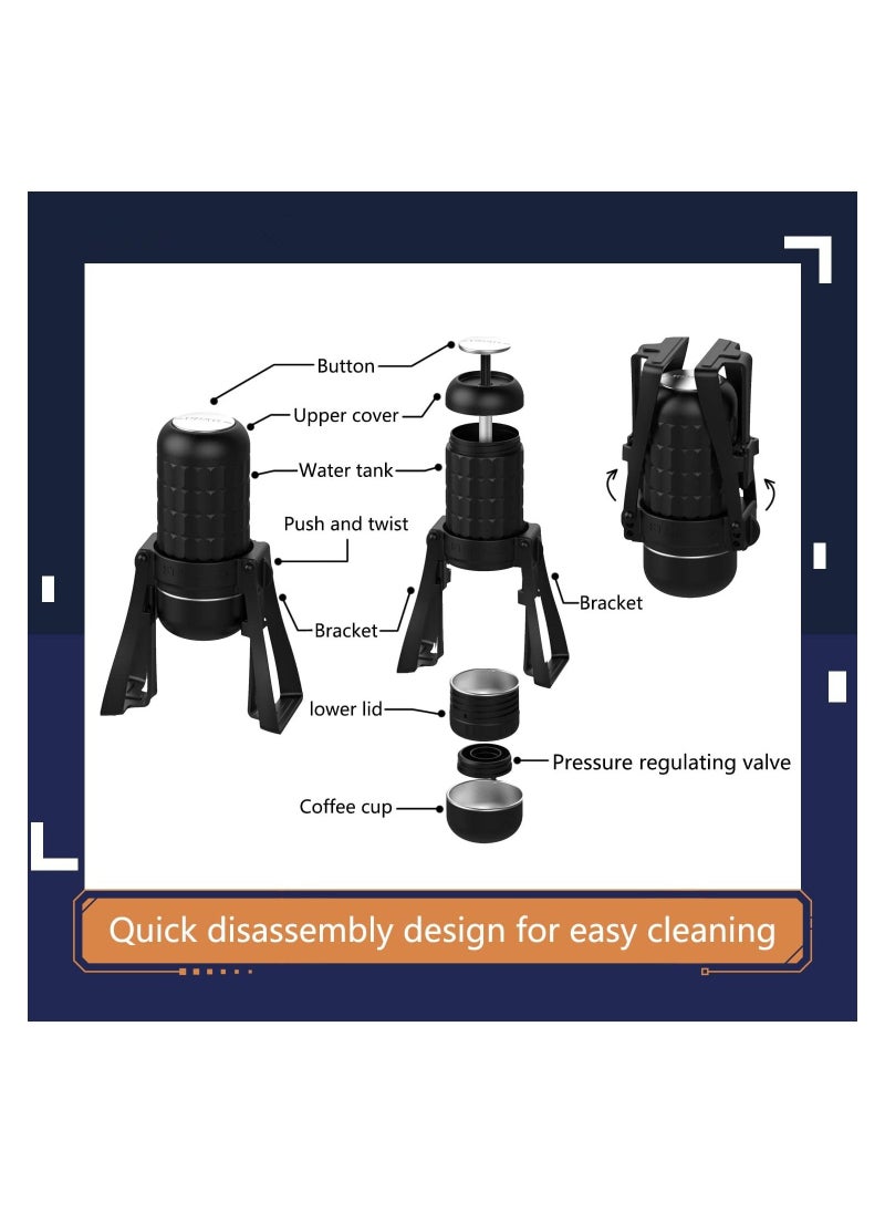 Generic - Portable Coffee Maker Specialty Portable Espresso Coffee Machine for Travel, Car Manually Coffee Maker, Camping Gadgets, Coffee Gifts for Coffee Lovers - Image 1