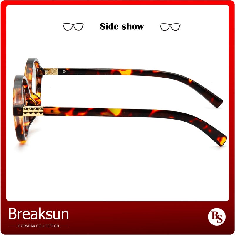 Breaksun Fashion Oval Glasses for Women Men Retro Round Tortoise Frame Blue Light Glasses Nerd Eyeglasses (Brown Tortoise) - Image 5