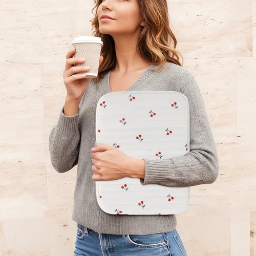 BBIQI Puffy Laptop Sleeve 13-15.6 Inch Cute Quilted Laptop Protective Case Padded Floral Computer Sleeve for MacBook (B-Cherry, 15 Inch) - Image 2