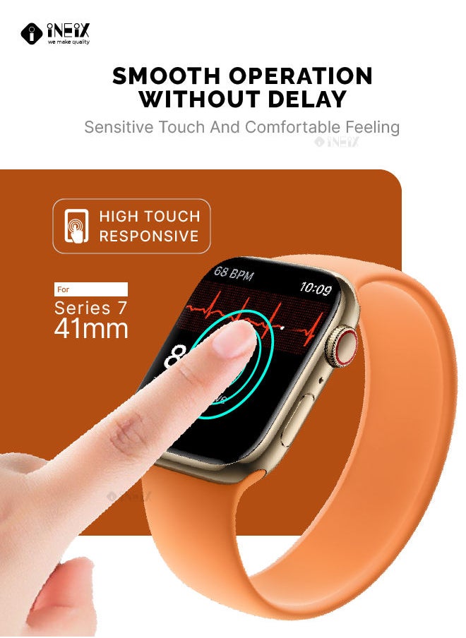 INEIX Full Glue HD Screen Protector For Apple Watch Series 7 - 41 mm - Black/Clear  - Image 3