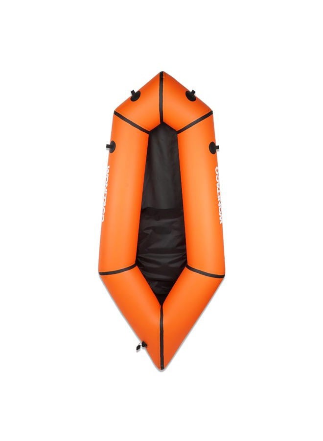 WONITAGO Packraft TPU Inflatable Travel Kayak with Soft Seat Lightweight Packrafts for Flat Water Rafting/Bicycle Drifting/Litewater Dinghy, 1 Person, 6.8Ft, Orange - Image 1