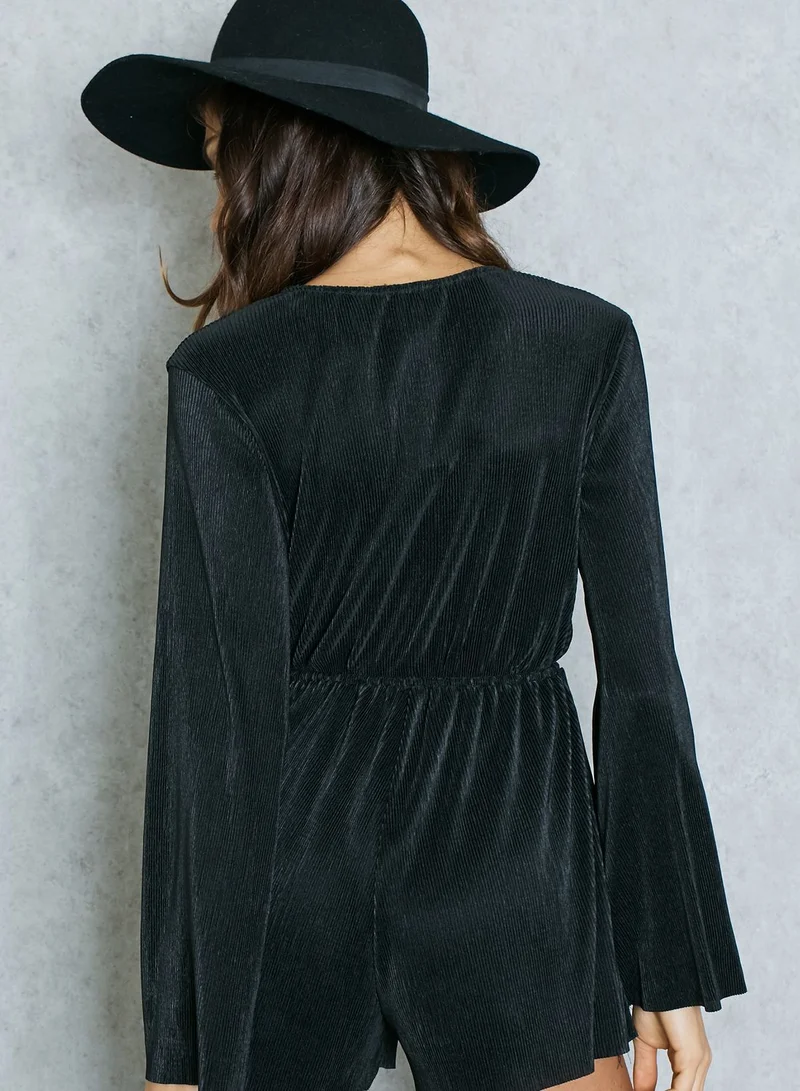 Ginger Plisse Wrap Front Playsuit