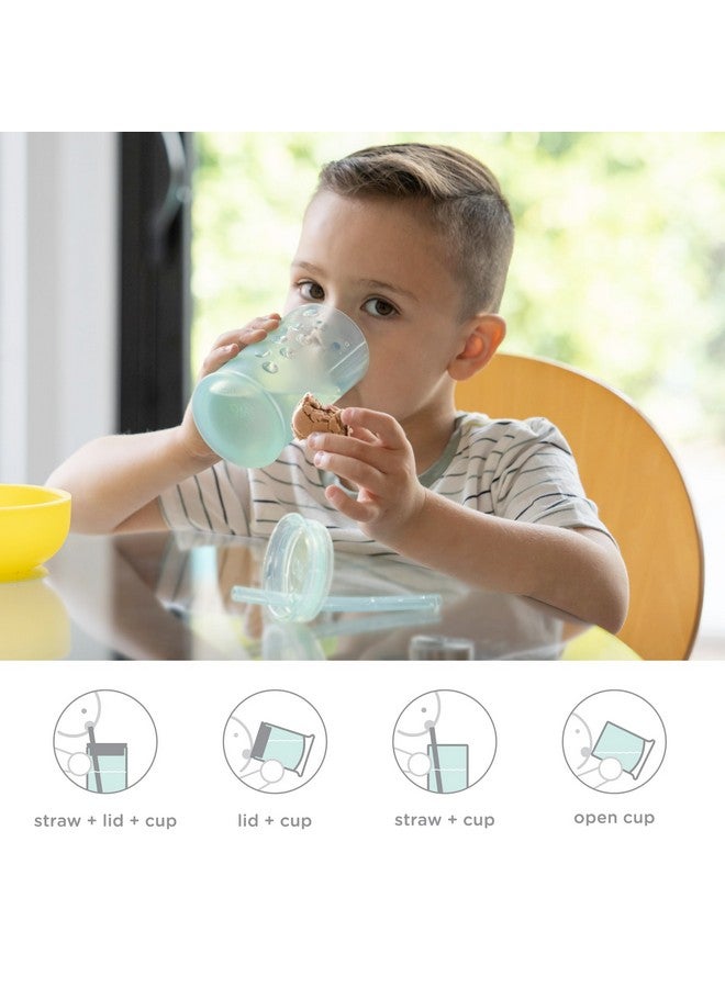 Olababy Clear View Silicone Training Cup with Straw Lid | Toddler Sippy Trainer 12mo+ | Unbreakable Water Drinking Cups for Kids 2yr+ | Baby Led Weaning & Feeding Supplies (Mint, 9 oz) - Image 4