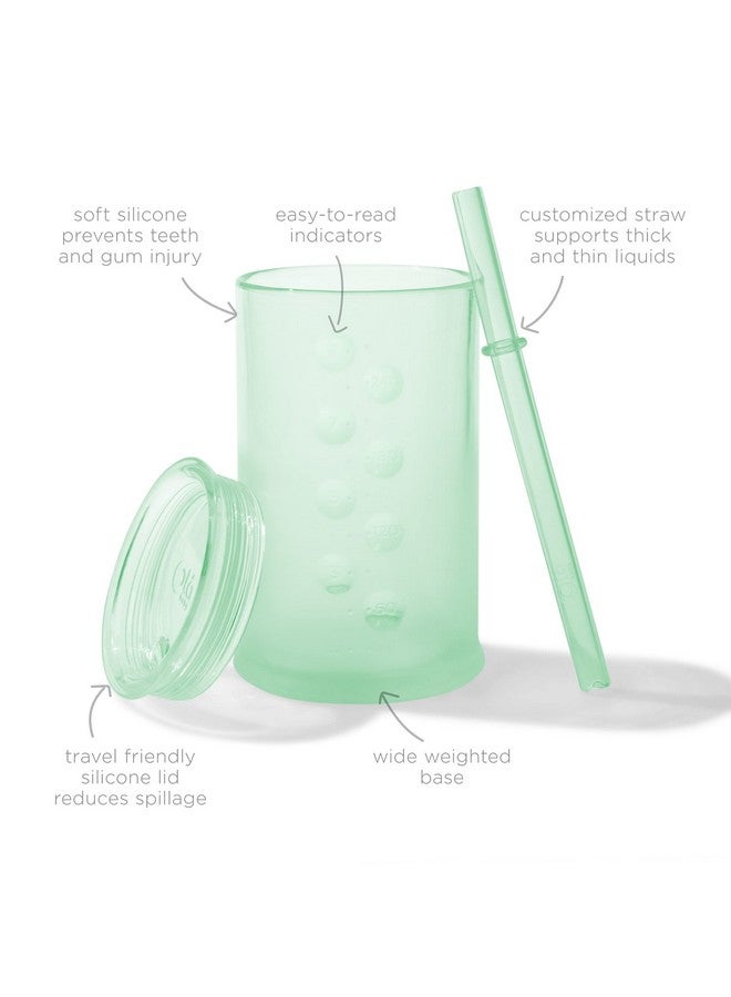 Olababy Clear View Silicone Training Cup with Straw Lid | Toddler Sippy Trainer 12mo+ | Unbreakable Water Drinking Cups for Kids 2yr+ | Baby Led Weaning & Feeding Supplies (Mint, 9 oz) - Image 1