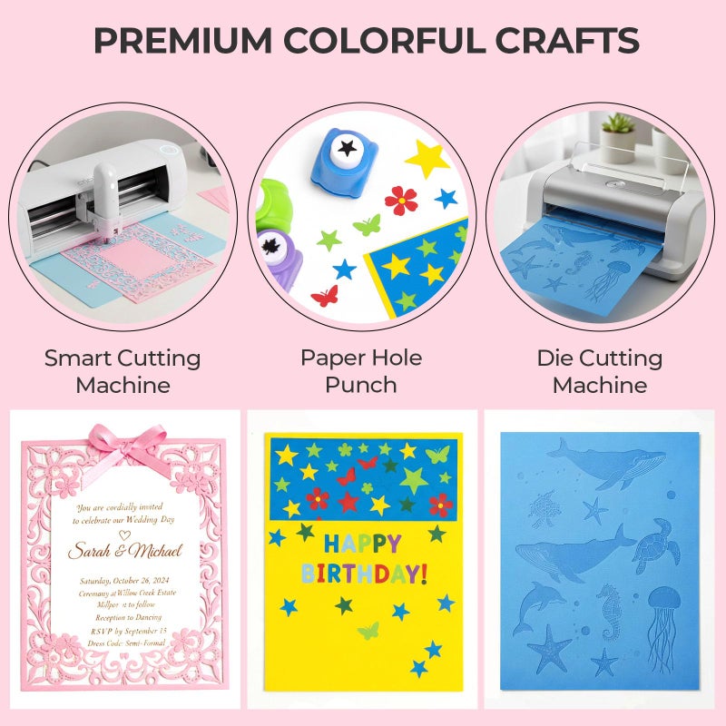 3 otters 200Sheets Construction Paper, Cardstock 8.27" x 11.7", 10 Assorted Colors Card Stock Printer Paper 65lb/180GSM, for Printing, DIY Crafts, Classroom Must Haves, Kids School Supplies, Party Dec - Image 5