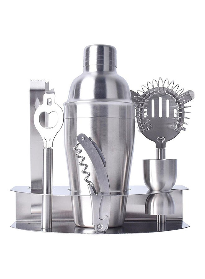 QiaoKai 7-Piece Beverage Shaker Set Silver